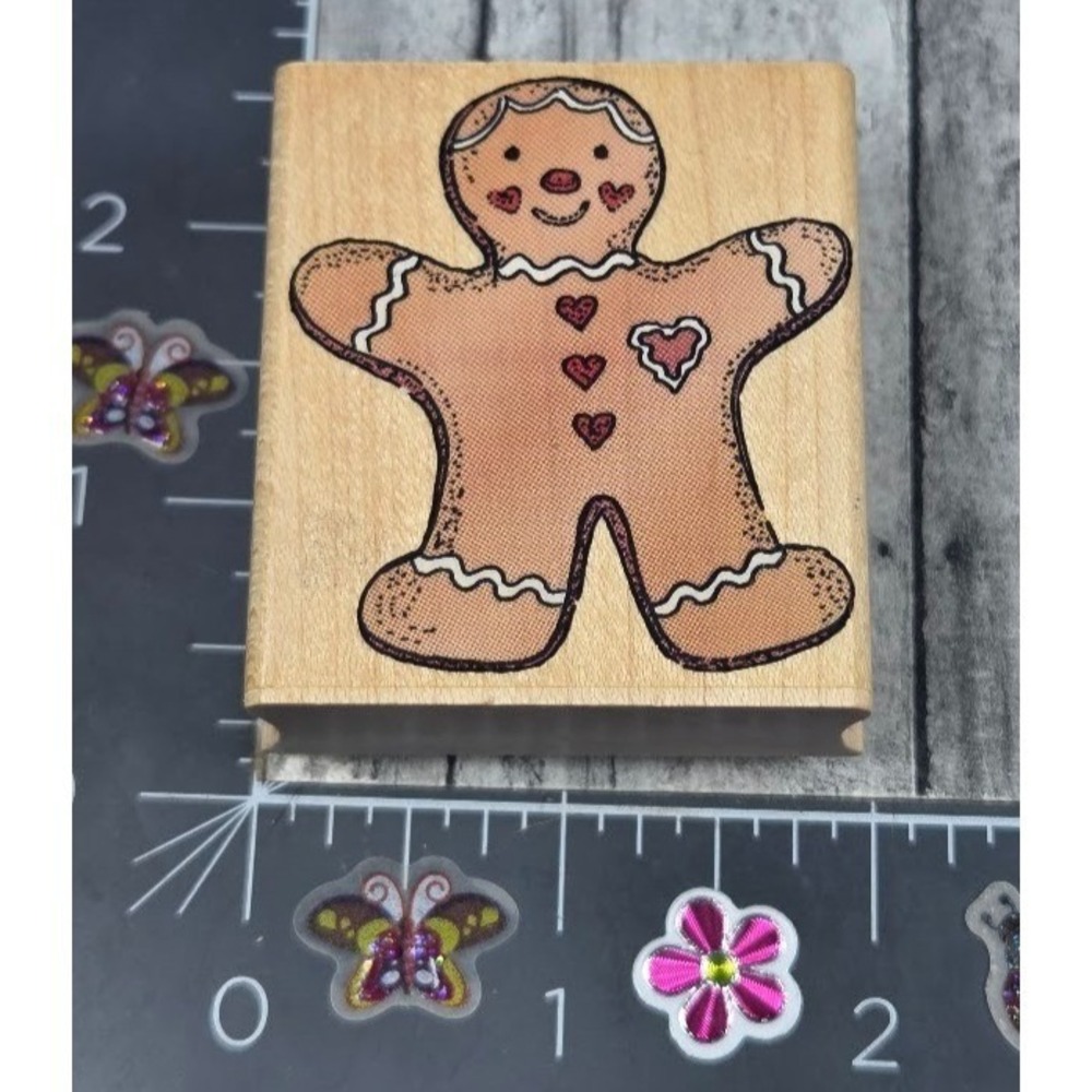 Hero Arts Gingerbread Cookie E227 2X2 Rubber Stamp Wood #Q75
